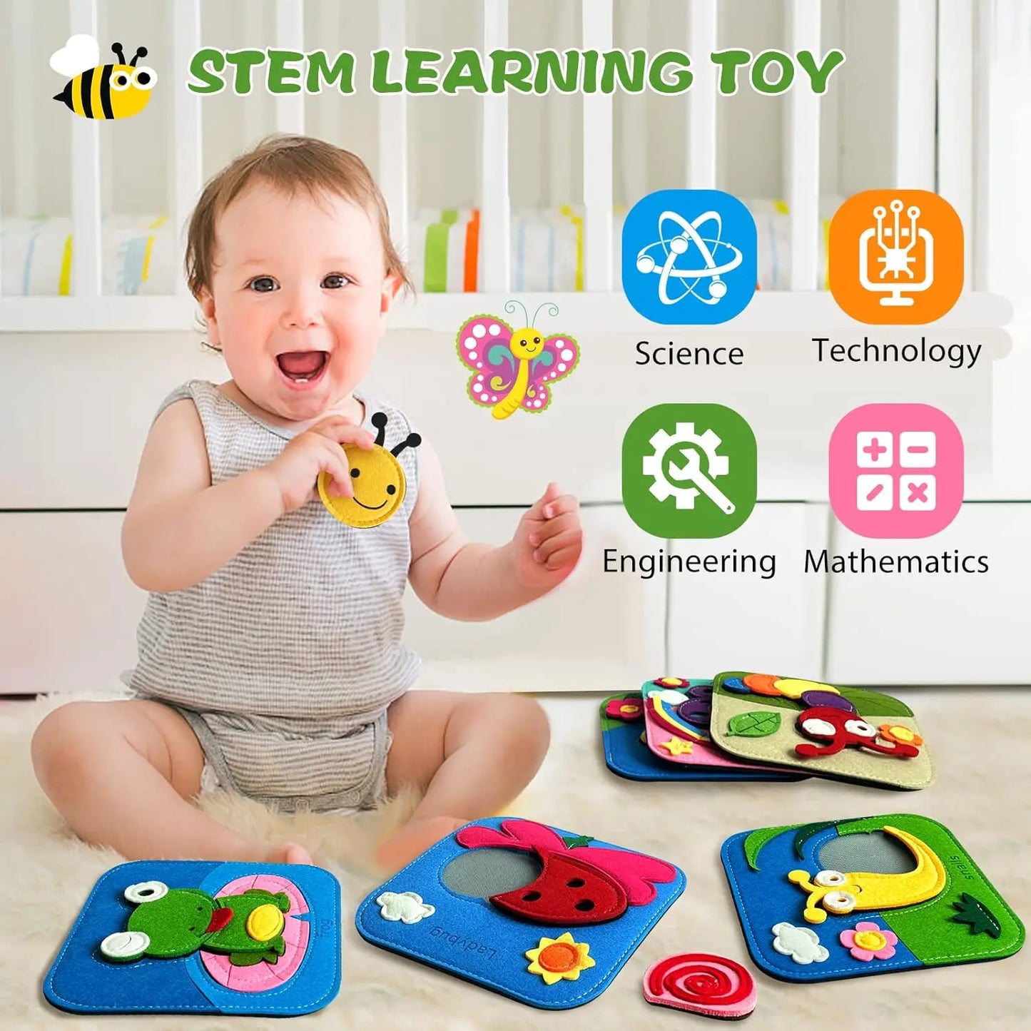 Montessori Busy Board for Toddlers – Sensory Learning Toy